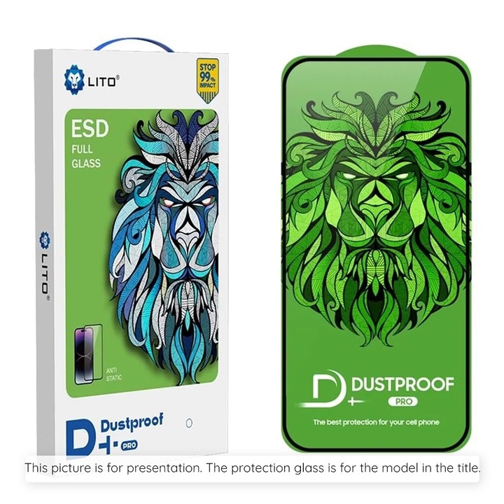 Fólia Armor Shield iPhone 13 Pro Max/iPhone 14 Plus készülékekhez, Cipsir Safe - Lito D+ Pro porálló, G63, üveg, intenzív sötét