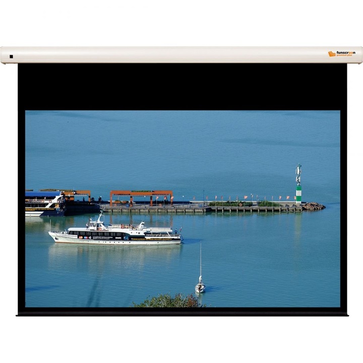 Ecran de proiectie Funscreen Pro, motorizat, 171x231cm, alb mat, 4:3