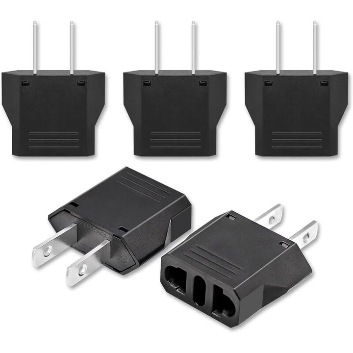 Set 5 adaptoare de priza universale, portabile, multicolor, 6Ax110-250V, 1500W