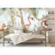 Fototapet Muralo dragute animale exotice Decor 270 cm x 180 cm tropical pentru camera unui copil cu efect 3D