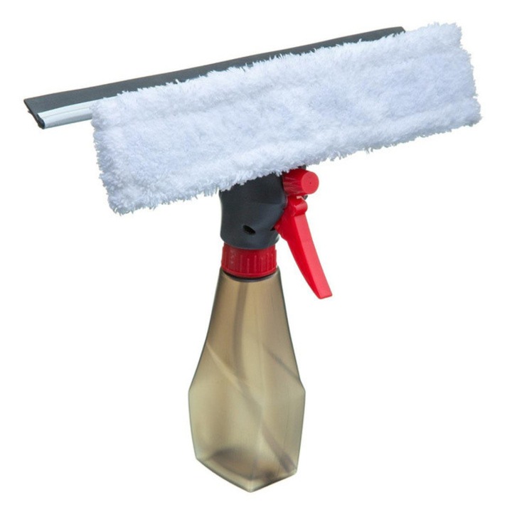 Kit de curatare geamuri: spray + racleta cu o carpa, set