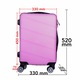 Troler voiaj Mic, Naimeed D6010, 4 roti duble 360 grade, PP, inchidere cifru, Roz, 33x20.5x45cm