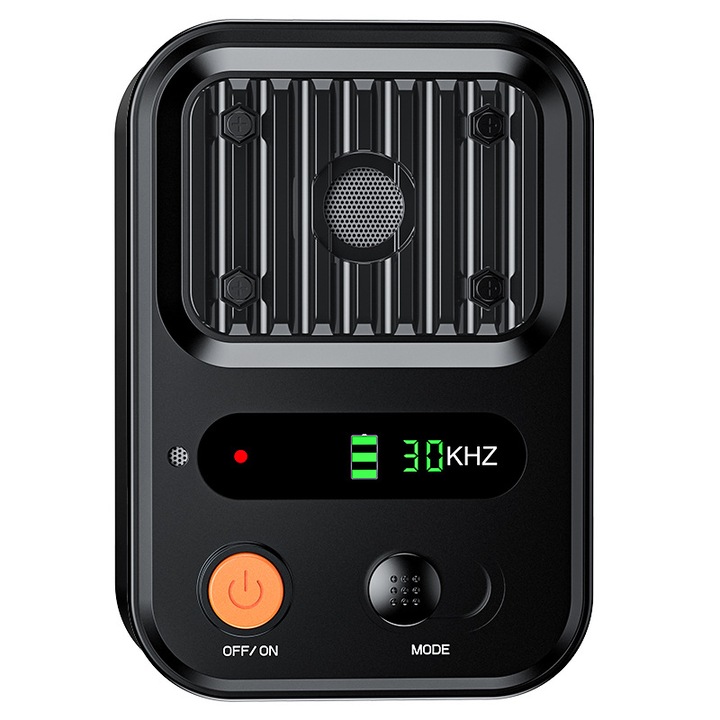 Elektronikus kutyariasztó, nagy teljesítményű, ultrahangos, töltésjelző, hosszú élettartam, színes képernyő, 3 mód, kompakt és hordozható, fekete