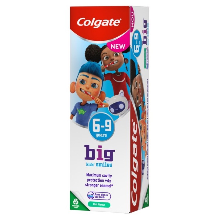Детска паста за зъби, Colgate, Big Kids' Smile, с вкус на мента, 6-9 години, 50 ml