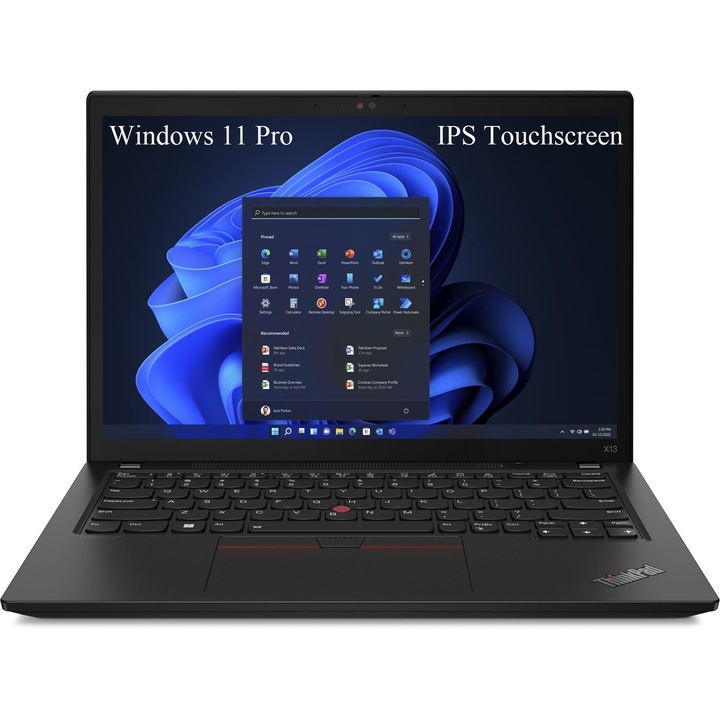 Laptop Lenovo ThinkPad X13 Gen 3 (Intel), 13.3" WUXGA 1920x1200 IPS Touch Screen, Intel Core i5-1250P 12-core, 16 GB DDR5, 256 GB SSD m2 PCIe, Intel iris Xe Graphics, Windows 11 Pro, Aluminium Case 1.25 kg Black