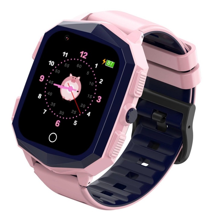 Детски смарт часовник fixGuard GPS 4G, 1.4 инча OGS, видео разговор с вибрация, ултрапикселова камера, Wi-Fi, водоустойчив IP67, телефон, множество лица, bluetooth, SOS, тъчскрийн, шпионски мониторинг, Розов