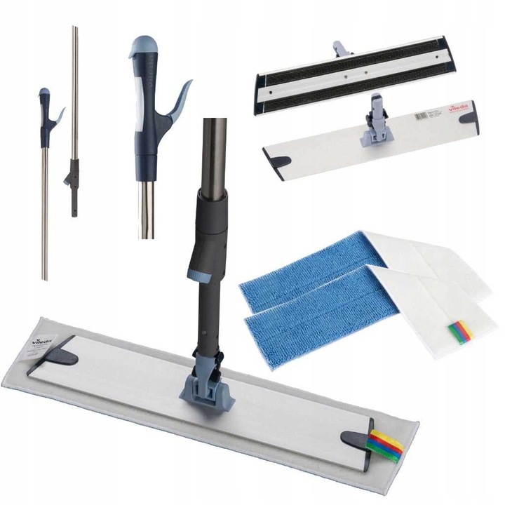 Set SprayPro Inox Express, Vileda Professional, mop cu maner ergonomic si accesorii, aluminiu, 40cm, multicolor