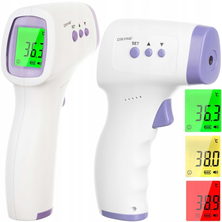 Termometru, Pako, alb-violet, 15x9x4cm, alimentare baterii