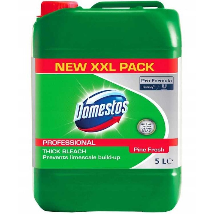 WC-frissítő, Unilever Domestos Pine Fresh, antibakteriális hatású, zöld, 5L