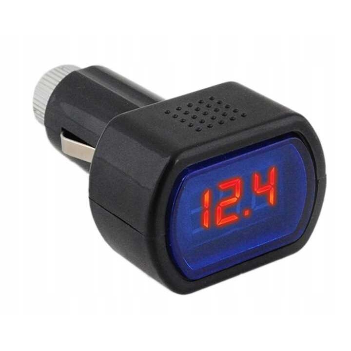Voltmetru auto Pako 12V/24V, digital, negru, 7x3,9x2,7cm