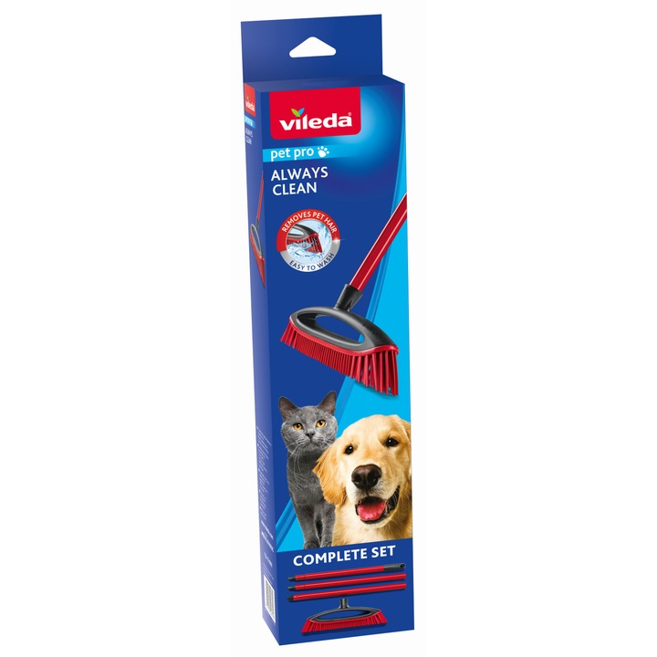 Perie de par Vileda, peri de cauciuc, Always Clean, Pet Pro