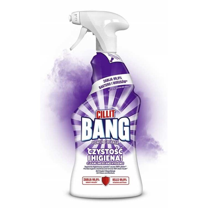 Cillit Bang Solutie de Curatare si Dezinfectare 750ml, 2in1, Alb, Spray