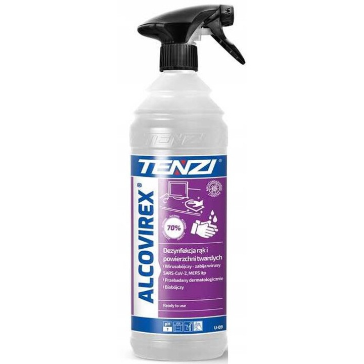 Detergent universal Tenzi ALCOViREX 1L, 70% Alc, pH 7, cu pulverizator