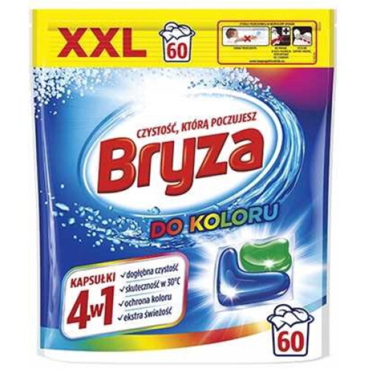 Reckitt Bryza mosószer kapszula, színvédelem, 30°C, 60 mosás, 1,26 kg
