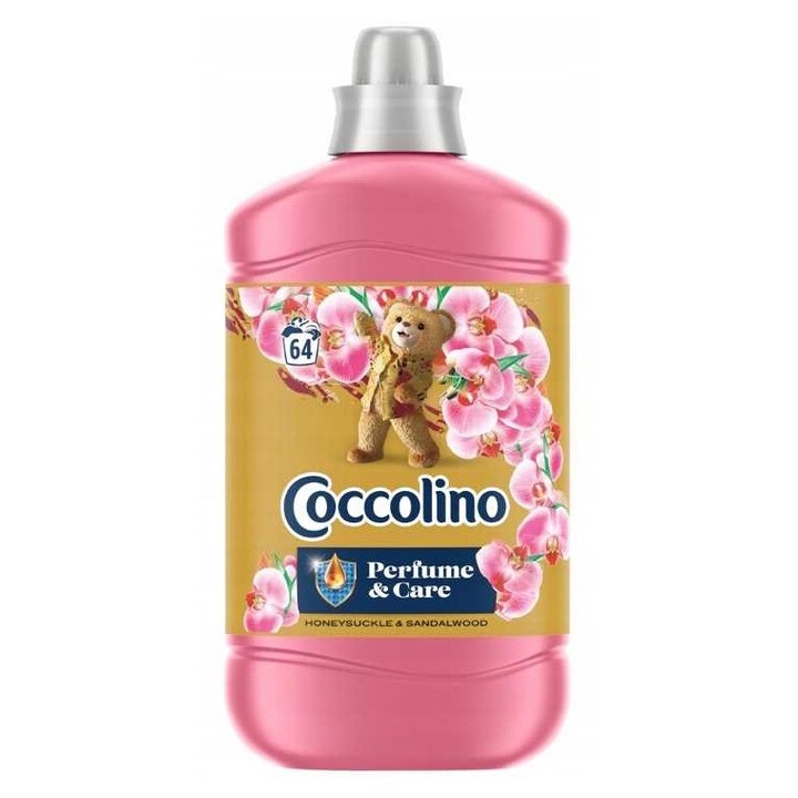 Омекотител за тъкани Coccolino HoneySuckle & Sandalwood 1600 мл, аромат на сандалово дърво и орлови нокти, концентрирана формула