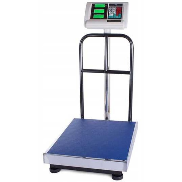 Verk Group elektronikai bolti mérleg, 40x50cm, kapacitás 300kg, rozsdamentes acél, ezüst