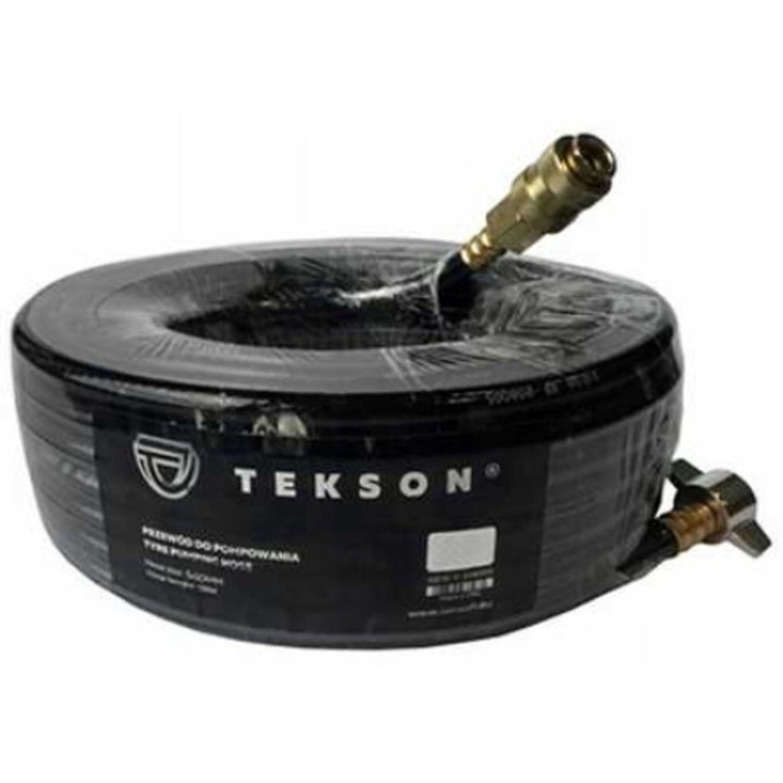 Furtun pentru pomparea rotilor LONTEX, 18m, cu cuplaj rapid, negru