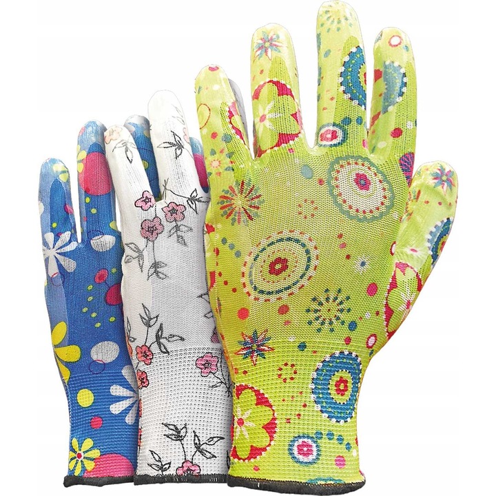 Manusi de gradina, RAW-POL, marimea 6 - XS, nitril, elastice, 1 pereche