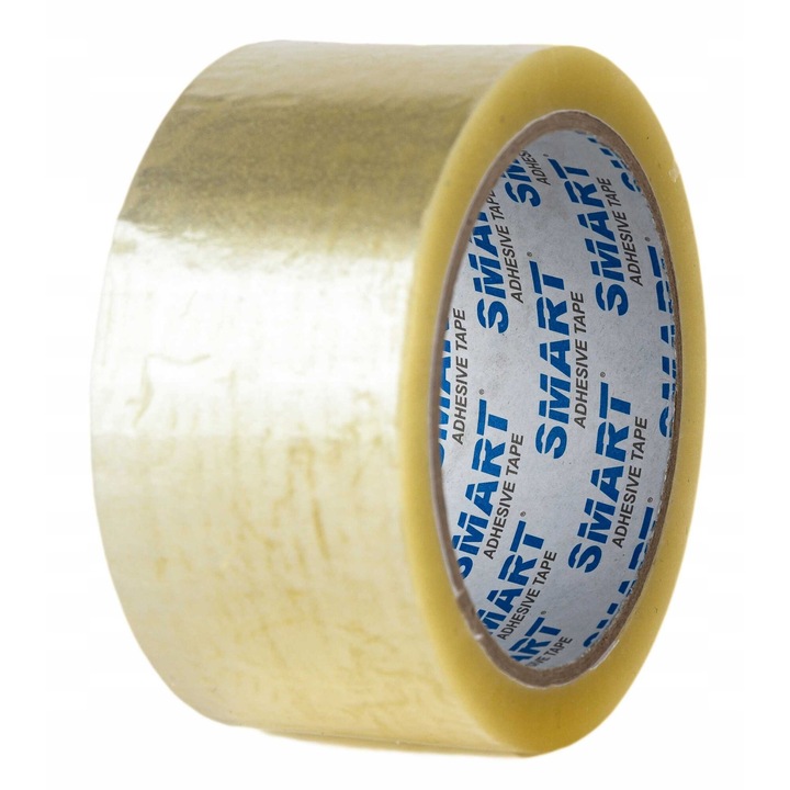 Banda adeziva pentru ambalare, Smart, acril, transparenta, 48mmx50y, set 6 bucati