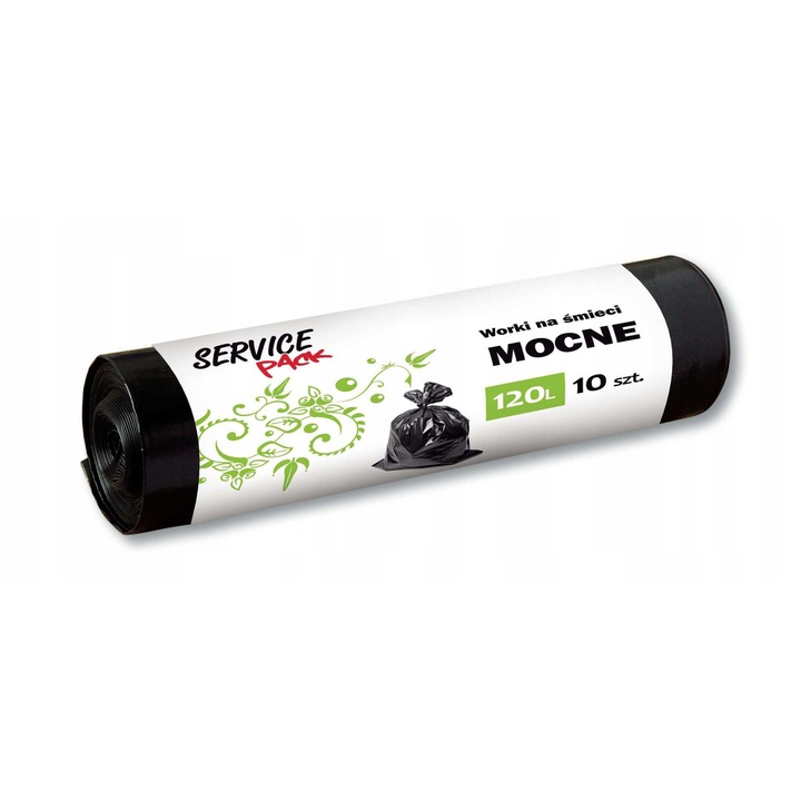 Saci menajeri, Stella, 120L, 10 bucati, negru, LDPE