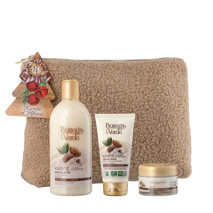 Testápoló készlet, shea vaj kivonattal, ünnepi csomagolásban - Karite, 400 ML, 50 ML, 75 ML, Bottega Verde