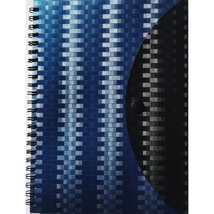 Dataking spirálfüzet, A5, vonalas, 80 lapos, PP műanyag borítással, patentos, metálkék