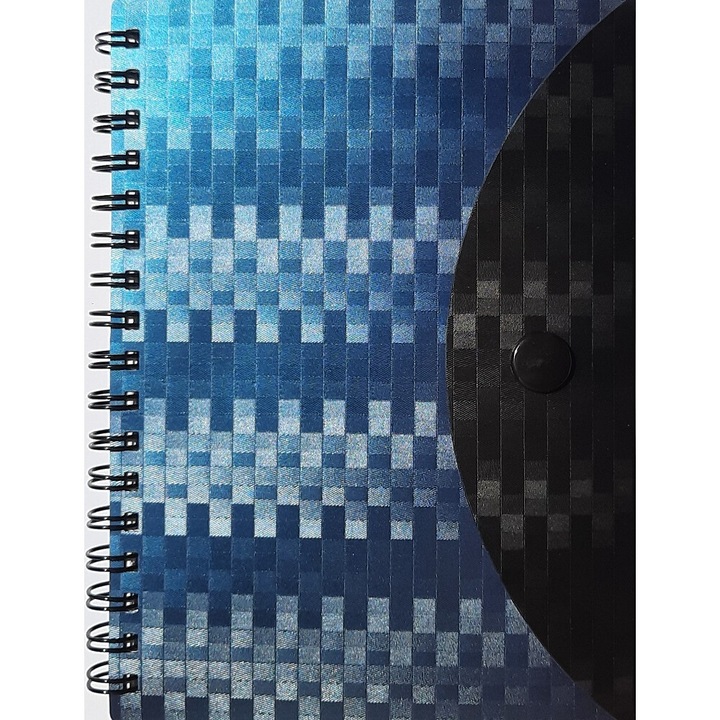 Dataking spirálfüzet, A6, vonalas, 80 lapos, PP műanyag borítással, patentos, metálkék