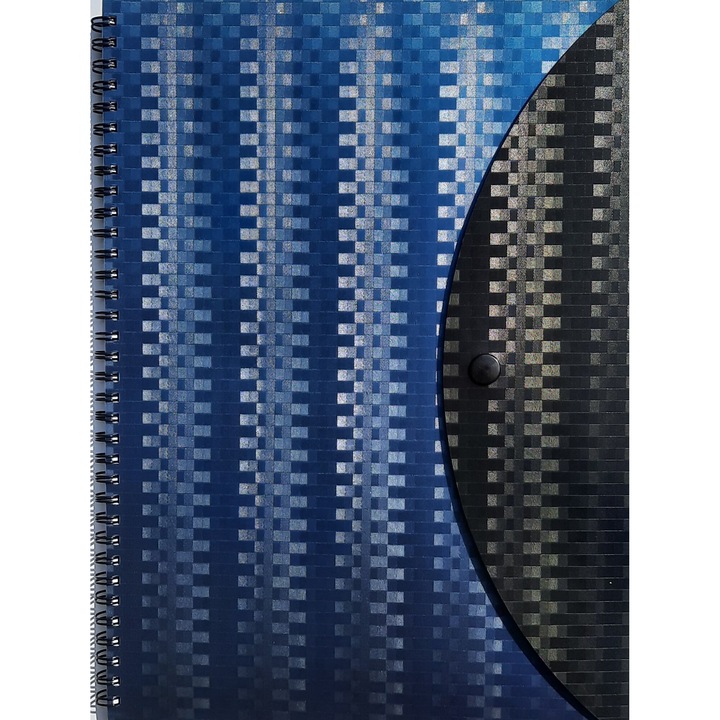 Dataking spirálfüzet, A4, vonalas, 80 lapos, PP műanyag borítással, patentos, metálkék