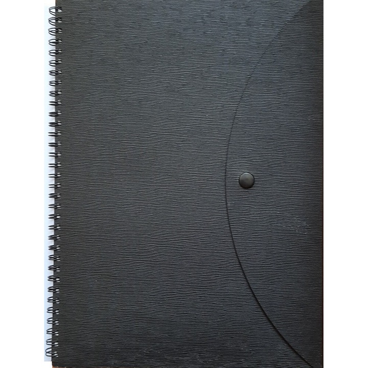 Dataking spirálfüzet, A4, vonalas, 80 lapos, PP műanyag borítással, patentos, fekete