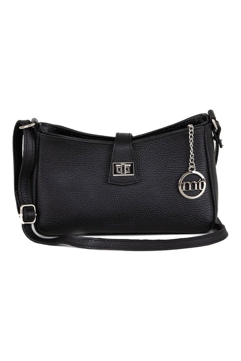 Mia Tomazzi, Geanta de piele cu bareta de umar si talisman logo, Negru