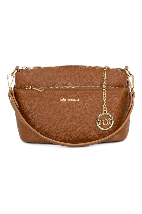 Mia Tomazzi,, Geanta de piele cu bareta de umar, Maro scortisoara