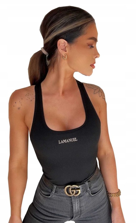 Боди, Lamanuel, Памук/Полиестер, Черно, XS-S INTL