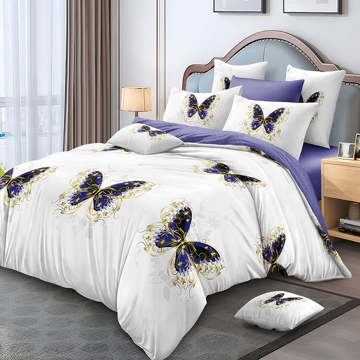 EmonaMall S16804 ágyneműgarnitúra, kétoldalas, 4 huzat, 6 részes, többszínű