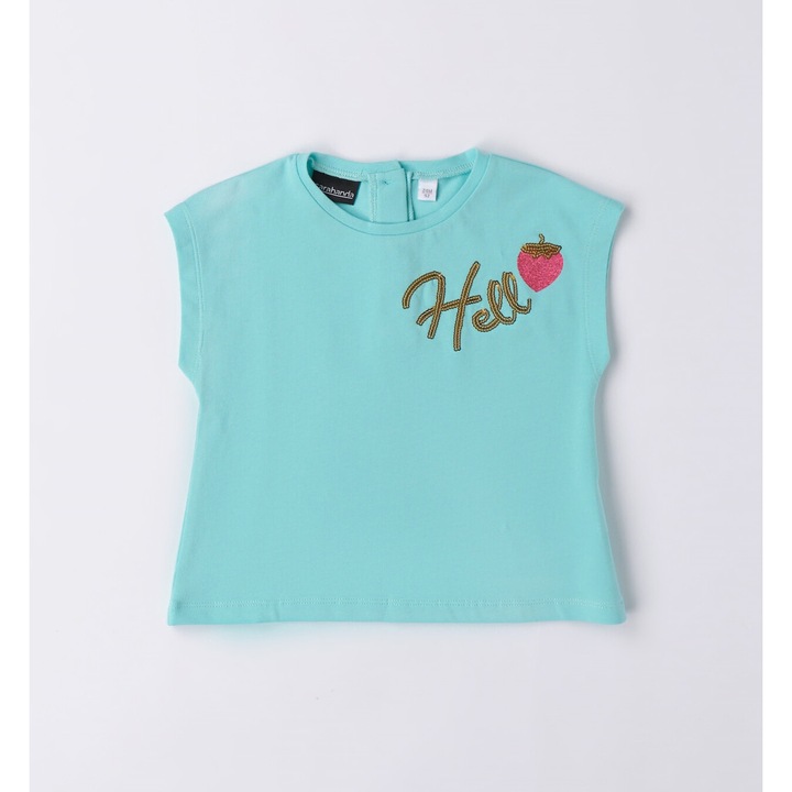 Nyomott póló lányoknak, Sarabanda, 0.6612, Aqua, 92-98 cm