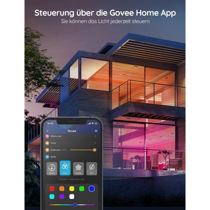 Govee RGB LED szalag, Alexa/Google hangvezérlés, 10 m