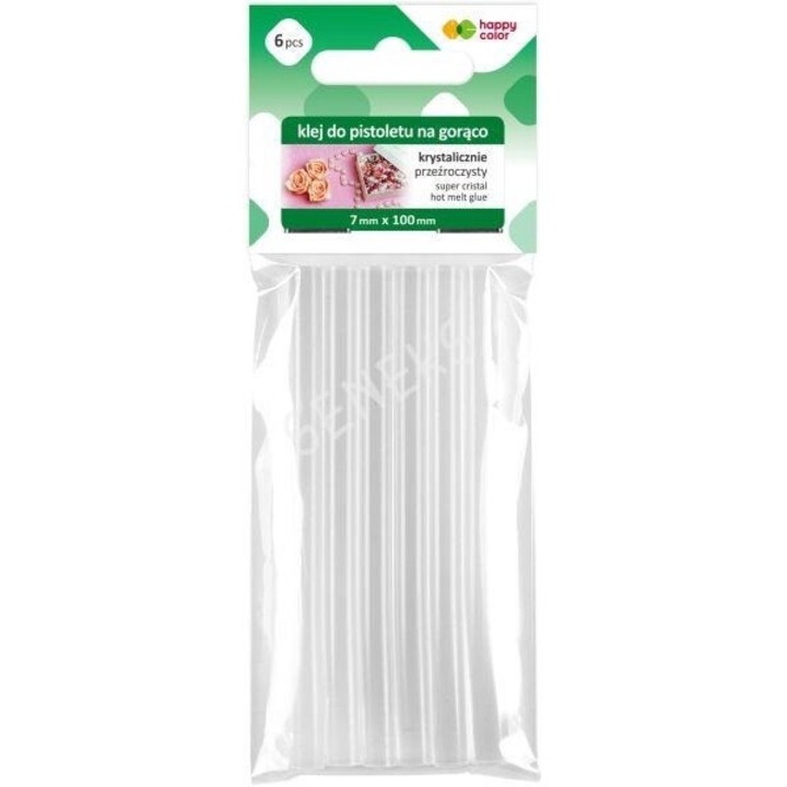 Set 6 baghete silicon transparente Happy Color, 7x100mm, Rezistente la Apa