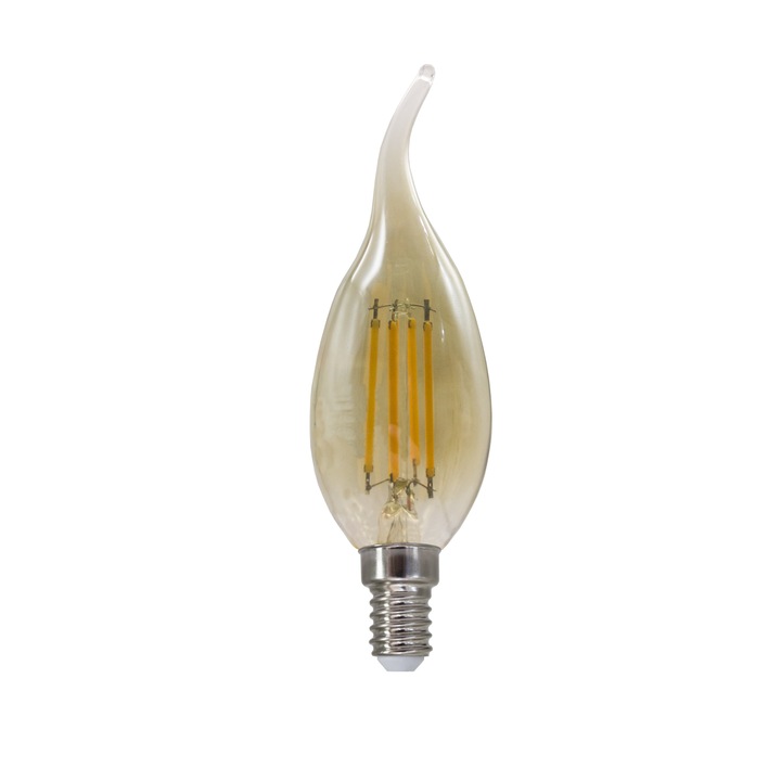 LED лампа Lightex FILAMENT, 4.8W, 220V, E14, CF35, GOLD, Топла светлина, 550lm