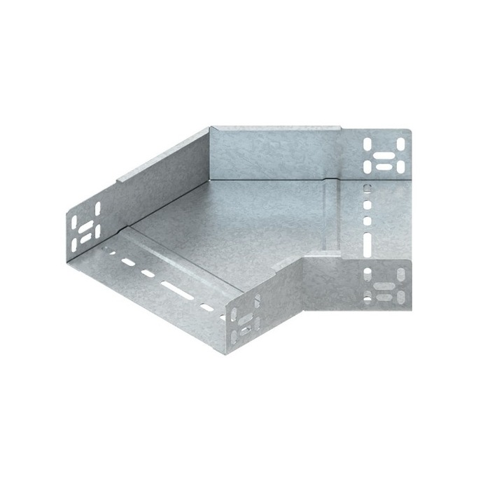 Jgheab perforat Niedax RBA 60.100 F, Unghi orizontal 45 grade, Otel, Zincat la cald conform DIN EN ISO 1461, Cu accesorii incluse, 60x102 mm