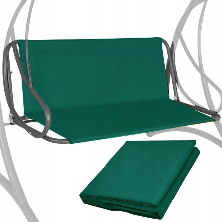 Покривало за градинска люлка, седалка и облегалка 110х90 см, зелено, Брезентово