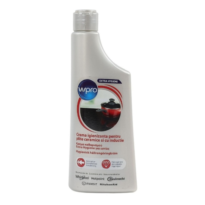 Crema pentru curatare plita vitroceramica, Wpro, racleta + lame de rezerva