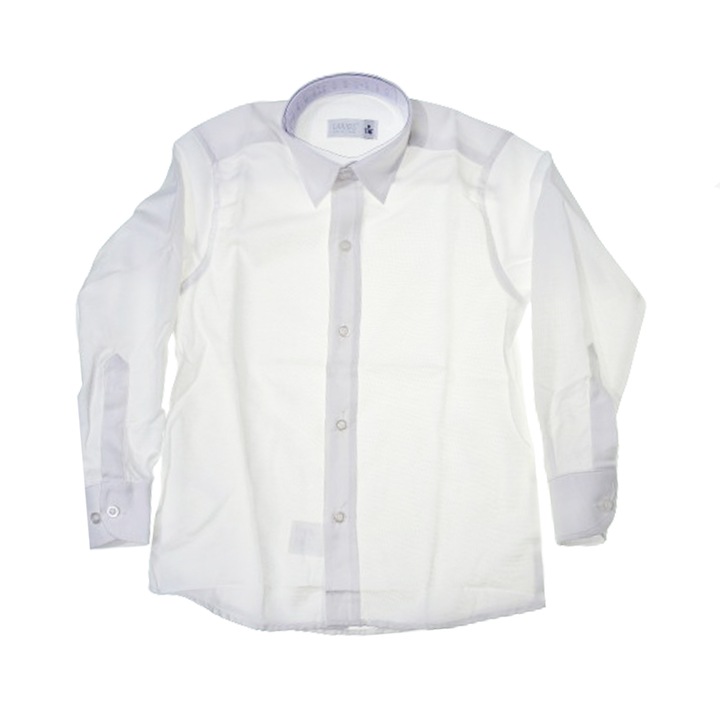 Camasa cu maneca lunga pentru baieti La Kids 1696-05, Alb 110241