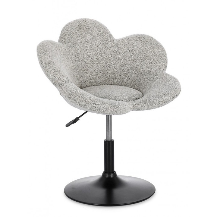 Set 2 fotolii otel negru textil bej Fleur 69x55x69/81 cm