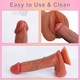 Dildo realist, stimulare punct G, Wanyan®, cu ventuza mare, silicon moale, Claret, foarte mare, 21cm