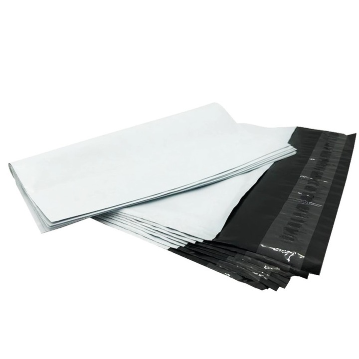 Plic curierat fara buzunar, 260 x 350 mm, 55 microni, 50 buc/ set, Alb