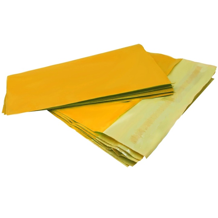 Plic curierat fara buzunar, 310 x 420 mm, 55 microni, 50 buc/ set, Galben