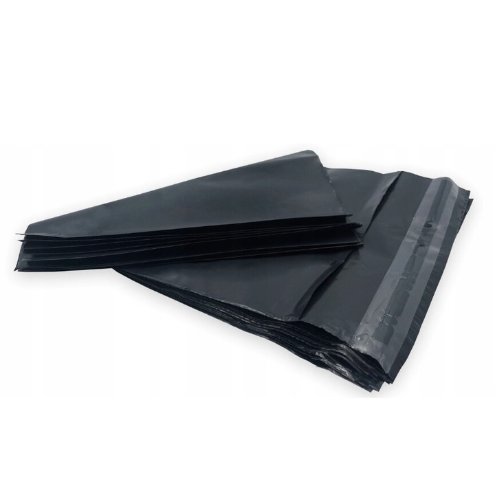 Plic curierat fara buzunar, 190 x 250 mm, 55 microni, 50 buc/ set, Negru