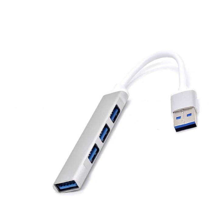 Hub multifunctional dock de expansiune interfata usb3.0, inclusiv 4 interfete usb2.0, argintiu