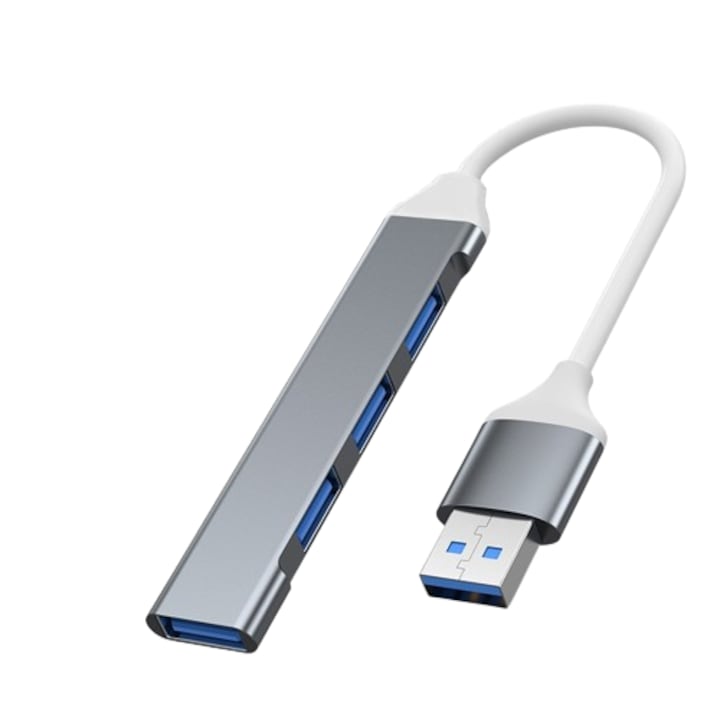 Hub multifunctional dock de expansiune interfata usb3.0, inclusiv 4 interfete usb2.0, gri