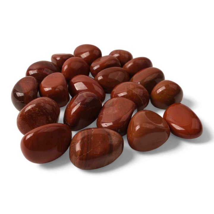 Természetes vörös jáspis hengerelt kő - Növeli az energiát és a vitalitást, 2-3 cm