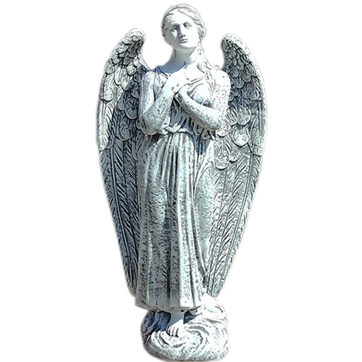 Statueta ingeras mare, gri patinat, model S20